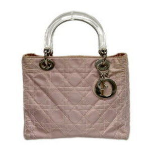 Christian Dior Lady Medium Bag Handbag Pink x Clear
